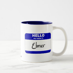 こんにちは私の名前はElmerはです(青い) ツートーンマグカップ
