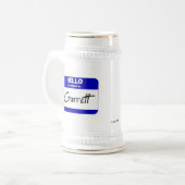 こんにちは私の名前はGarrettはです(青い) ビールジョッキ (正面左)
