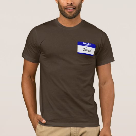 こんにちは私の名前はJaredはです(青い) Tシャツ (正面)