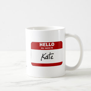 こんにちは私の名前はKateはです(赤い) コーヒーマグカップ