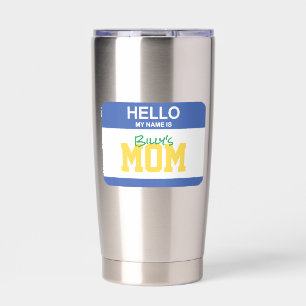 こんにちは私の名前はKids MOM Nametag子育てユーモア 保温保冷タンブラー