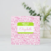 こんにちは私の名前はNametagピンクホワイトグリーン彼女 (スタンド正面)