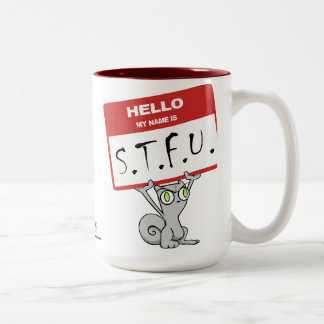 こんにちは私の名前はS.T.F.U.の泡立ったマグです ツートーンマグカップ