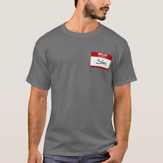 こんにちは私の名前はSilasはです(赤い) Tシャツ (正面)