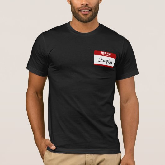 こんにちは私の名前はSophieはです(赤い) Tシャツ (正面)