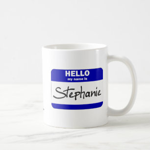 こんにちは私の名前はStephanieはです(青い) コーヒーマグカップ