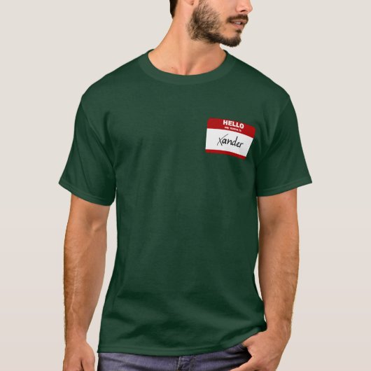 こんにちは私の名前はXanderはです(赤い) Tシャツ (正面)