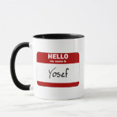 こんにちは私の名前はYosefはです(赤い) マグカップ (左)