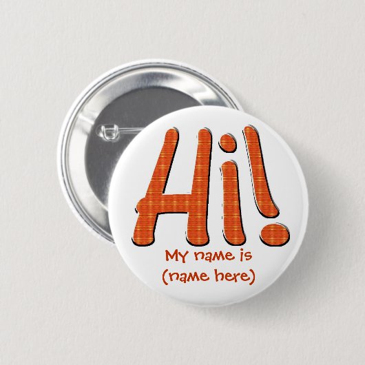 こんにちは私の名前をありますボタンが個人化して下さい 缶バッジ (正面&裏面)