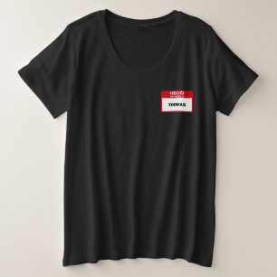 こんにちは私の名前タグチーム建物活動衣装 プラスサイズTシャツ