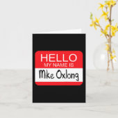 こんにちは私の名前マイクOxlongおもしろいアダルトユーモアのジョーク カード (黄色い花)