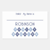 こんにちは私の名前書はIDラベル青 長方形シール (正面)