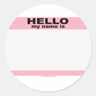 こんにちは私の名前空白のはPINK copy ラウンドシール