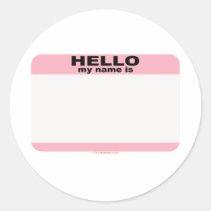 こんにちは私の名前空白のはPINK copy ラウンドシール