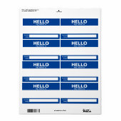 こんにちは私の名前….イベントバッジ/シール/ラベル ラベル (フルシート)