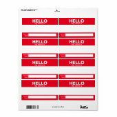 こんにちは私の名前….イベントバッジ/シール/ラベル ラベル (フルシート)