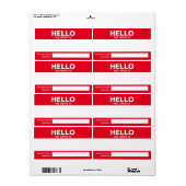 こんにちは私の名前….イベントバッジ/シール/ラベル ラベル (フルシート)