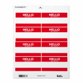 こんにちは私の名前….イベントバッジ/シール/ラベル ラベル (フルシート)