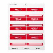 こんにちは私の名前….イベントバッジ/シール/ラベル ラベル (フルシート)