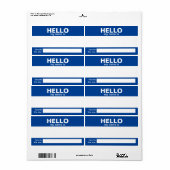 こんにちは私の名前….イベントバッジ/シール/ラベル ラベル (フルシート)