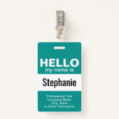 こんにちは私の名前 – イベントパス – 色を変更できる バッジ (正面クリップ)