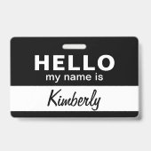 こんにちは私の名前 – カスタム従業員の名前 バッジ (裏面)