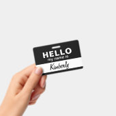 こんにちは私の名前 – カスタム従業員の名前 バッジ (手持ち)