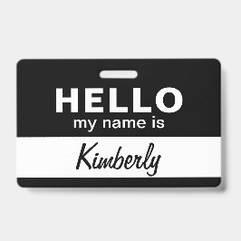 こんにちは私の名前 – カスタム従業員の名前 バッジ