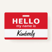 こんにちは私の名前 – カスタム従業員の名前 バッジ (裏面)