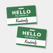 こんにちは私の名前 – カスタム従業員の名前 バッジ (正面＆裏面)