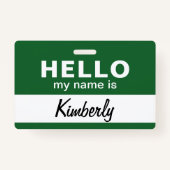 こんにちは私の名前 – カスタム従業員の名前 バッジ (裏面)