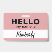 こんにちは私の名前 – カスタム従業員の名前 バッジ (裏面)