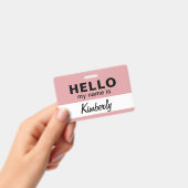 こんにちは私の名前 – カスタム従業員の名前 バッジ (手持ち)