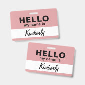 こんにちは私の名前 – カスタム従業員の名前 バッジ (正面＆裏面)