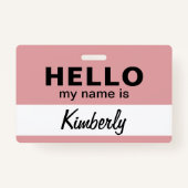 こんにちは私の名前 – カスタム従業員の名前 バッジ (裏面)