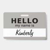 こんにちは私の名前 – カスタム従業員の名前 バッジ (裏面)