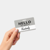 こんにちは私の名前 – カスタム従業員の名前 バッジ (手持ち)