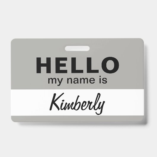 こんにちは私の名前 – カスタム従業員の名前 バッジ (正面)