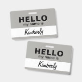 こんにちは私の名前 – カスタム従業員の名前 バッジ (正面＆裏面)