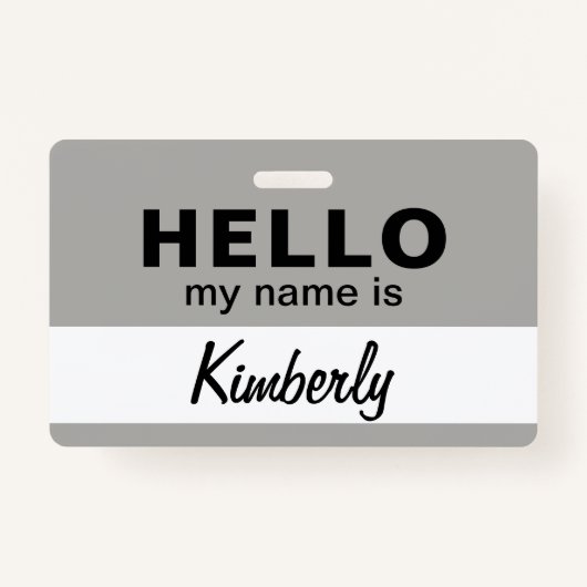 こんにちは私の名前 – カスタム従業員の名前 バッジ (正面)