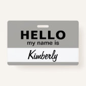 こんにちは私の名前 – カスタム従業員の名前 バッジ (裏面)