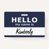 こんにちは私の名前 – カスタム従業員の名前 バッジ (正面)