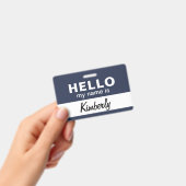 こんにちは私の名前 – カスタム従業員の名前 バッジ (手持ち)