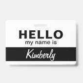 こんにちは私の名前 – カスタム従業員の名前 バッジ (裏面)
