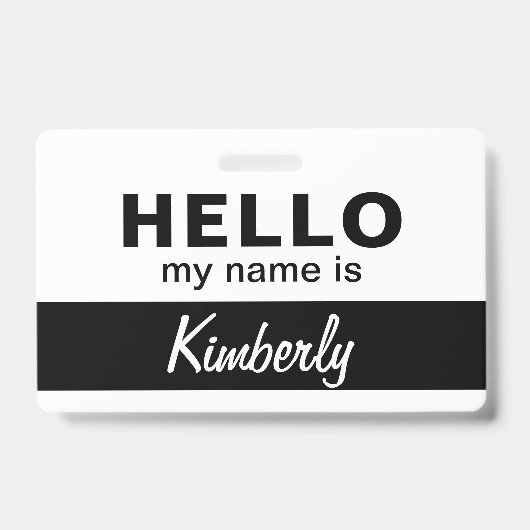 こんにちは私の名前 – カスタム従業員の名前 バッジ (正面)