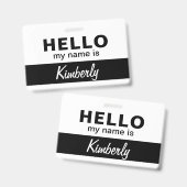 こんにちは私の名前 – カスタム従業員の名前 バッジ (正面＆裏面)