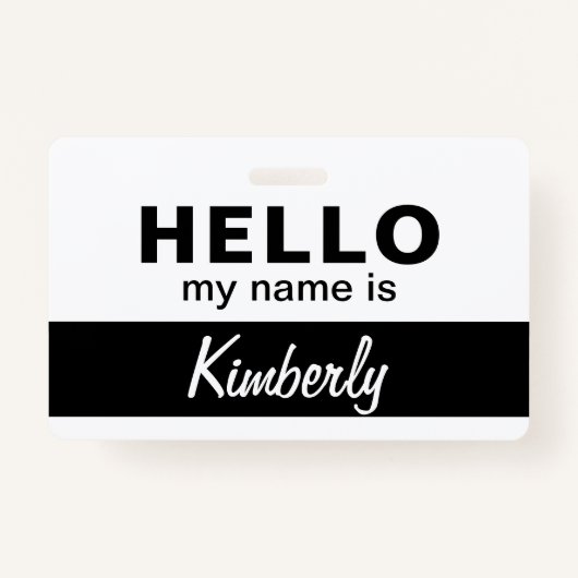 こんにちは私の名前 – カスタム従業員の名前 バッジ (正面)