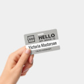 こんにちは私の名前 – ビジネスカスタム従業員名 バッジ (手持ち)