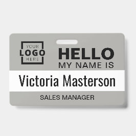 こんにちは私の名前 – ビジネスカスタム従業員名 バッジ