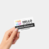 こんにちは私の名前 – ビジネスカスタム従業員名 バッジ (手持ち)